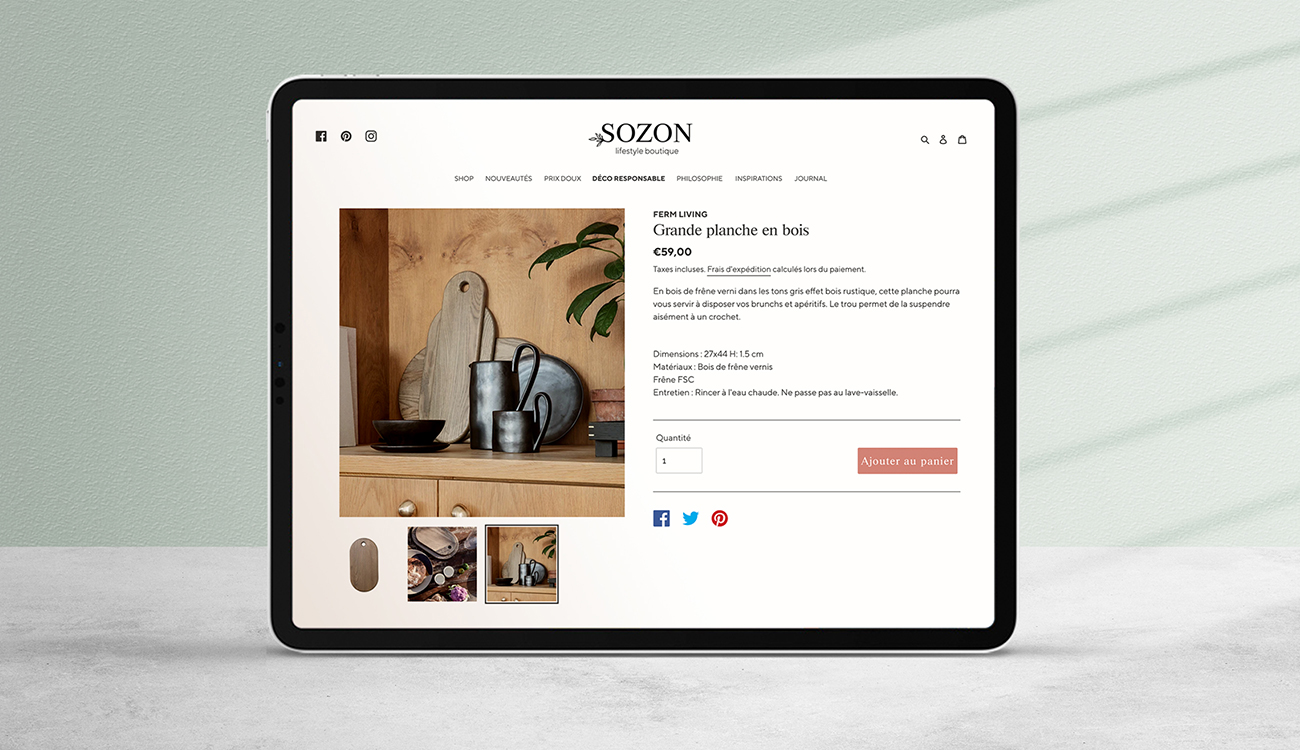 Sozon lifestyle boutique - types top - site